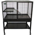 Durable All-Metal Mansion Cage for Chinchillas, Rats, Ferrets, Degus (2-Level) - size: 2-Level Cage
