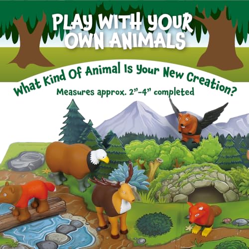 Popular Playthings Mini Magnetic Mix or Match Forest Animals, Set of 7 | Includes Playmat, Mix or Match Magnetic Forest Animal Toys, for Toddlers 1-3, Gifts for Kids