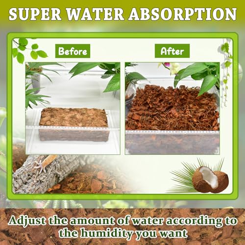Coconut Husk Chip Substrate for Reptiles, 3 Pack Coconut Husk Mulch | Organic Coco Coir Chips for Snake Habitat, Reptile Bedding for Ball Python, Tortoises, Geckos, Lizards Terrarium Tanks - color: 3 Pack