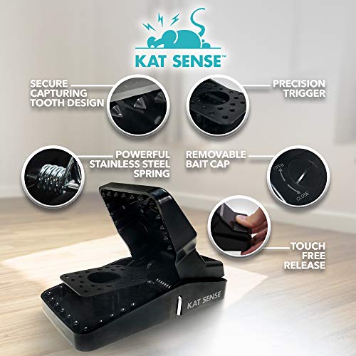 Pest Control Rat Traps Set of 6 Large Snap Traps for Rats Mice & Chipmunks Indoor & Outdoor Mouse Traps Reusable Humane Mousetraps Easy to Set Fast & Effective Powerful Snap Trampas Para Ratas Grandes