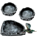 Reptile Water Dish Food Bowl, 3 Pack Reptile Feeding Bowls for Bearded Dragon Lizard Frog Gecko Tortoise Hermit Crab Snail (Black) - color: Black - 3 Pack Bowls