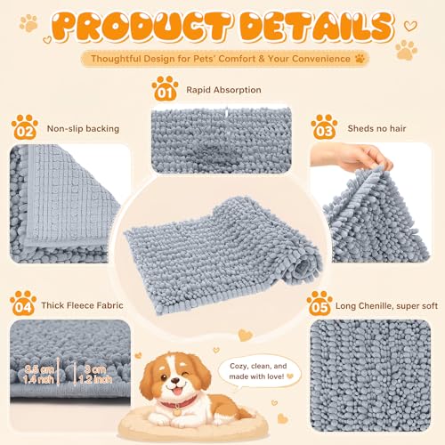 2 Pack Guinea Pig Cage Liner Washable Fleece Pee Pad, Dark Gray Indoor Dog Mat, Absorbent Training Bedding for Small Animal Puppy Bunny Hamster Chinchilla Ferret(17 x 24 Inches) - size: 17 x 24 Inches