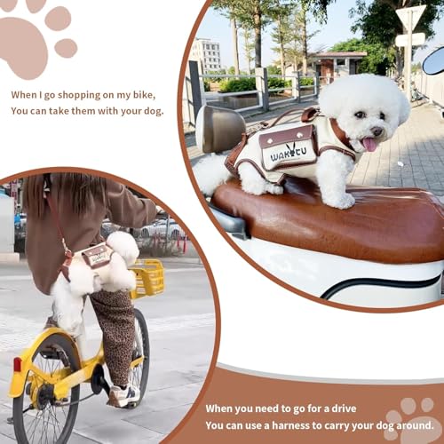 Wakytu Dog Lift Harness Dog Carrier Sling for Small Dogs & Cats,S | stylish puppy sling carrier with handle & pocket,adjustable leash,walking & travel - color: 1.0 White, size: Small(4-8 LBS)