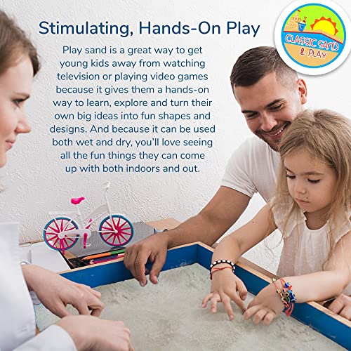 Classic Sand and Play Sand for Sandbox, Table, Therapy, and Outdoor Use, 40 lb. Bag, Natural, Non-Toxic, Wet Castle Building for Creativity and Stimulates Sensory Skills - size: 40 lb
