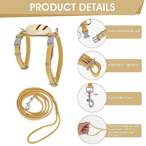 TIESOME Cat Harness and Leash Set, Adjustable Gradient Kitten Harness | Escape Proof Harness with Leash for Kitty Outdoor Walking - color: Vanilla Yellow