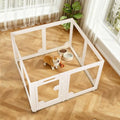 Clear Acrylic Dog Playpen Indoor with Door - Easy to Assemble Foldable Pet Playpen for Small Dogs, Cats, Rabbits, Ferrets - Small Animal Whelping Crate Kennel Fence