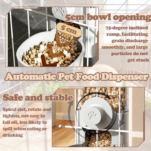Hanging Automatic Pet Food Water Dispenser, Auto Gravity Pet Feeder and Waterer Set, Cage Cat Food Bowl Dog Feeding Station for Small Dog Cat Rabbit