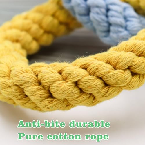 Sugar Glider Toys, Hanging Cotton Rope Ring Climbing Toy for Little Pet, Rat toys, Sugar Glider Cage Accessories, Exercise Toys for Sugar Glider, Rat, Squirrel, Bird, Other Little Climber （Short） - size: Small