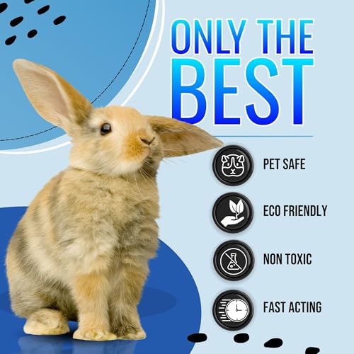 Rabbit Cage Odor Eliminator & Cleaner Spray, 32oz – Made in USA | Targets tough urine, ammonia and bedding odors; fast-drying, non-toxic formula for bunny cages and habitats.