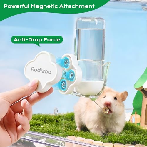 Hamster Water Bottle Holder - Magnetic & Repositionable, Adjustable Base for Hamster Cage, Secure Magnetic Mount, Easy to Move/Install, Fits Most Small Pet Water Bottles (Holder Only) - color: White