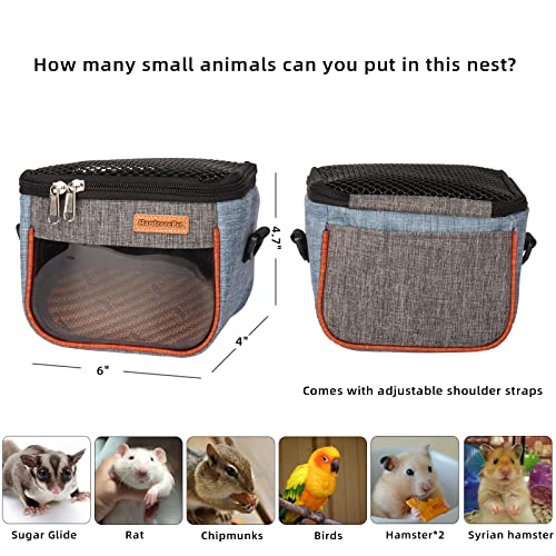 Sugar Glider Carrier Bag, Transparent Breathable Travel Bag for Hamster, Gecko,Baby Hedgehog, Transport Pouch with Breathable Mesh Top (Blue) - color: blue