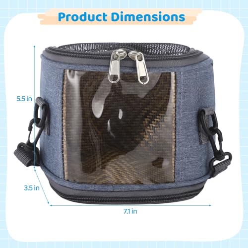 Small Animal Carrier Bag, Breathable, Adjustable & Removable Shoulder Strap & Hand-Carry Design, Clear Front Window, Washable for Hamsters & Sugar Gliders, 7.1 x 3.5 x 5.5 in