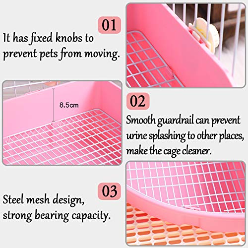 kathson Large Rabbit Litter Box Bunny Corner Toilet Box Potty Trainer Bigger Pet Pan Small Animal Cage Toilet Bedding Box Fanshaped for Adult Guinea Pigs Chinchilla Ferret Galesaur - color: Blue