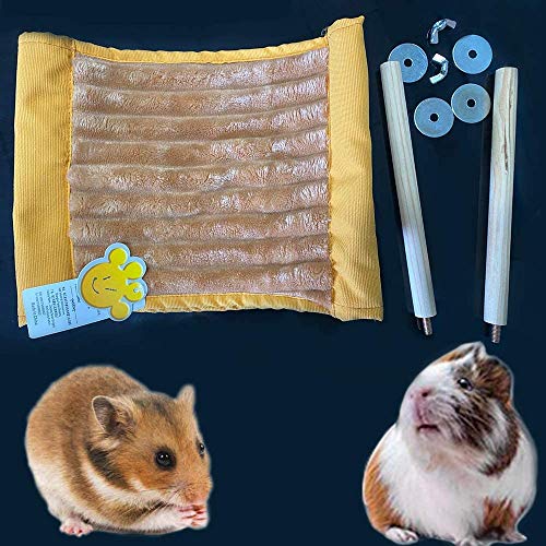 Warm Hamster Hammock House Mouse Rat Hanging Swing Bed Guinea Pig Cage Bedding Small Pet Animal Double Layer Cage Tent Hut Nest for Winter Mouse Rat Hamster Play Sleep