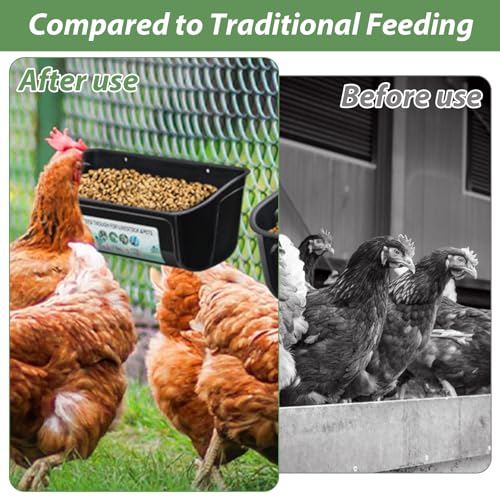 6 PCS Black Goat Feeder Hanging Pig Feeder with Clips 5 Quart Chicken Feeder Trough Poultry Feeder Hanging Goat Mineral Feeder Chicken Coop Feeder and Waters for Livestock, Pets, Poultry - color: Black