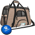 PetAmi Airline Approved Pet Carrier Cats & Small Dogs, Large Heather Taupe | Soft Sided TSA Travel Bag, Sherpa Bed, Breathable Mesh Ventilation, Collapsible Bowl, Fits Under Seat, Up to 18 lbs - color: Heather Taupe, size: Large - 19.5"L x 10.2"W x 12"H