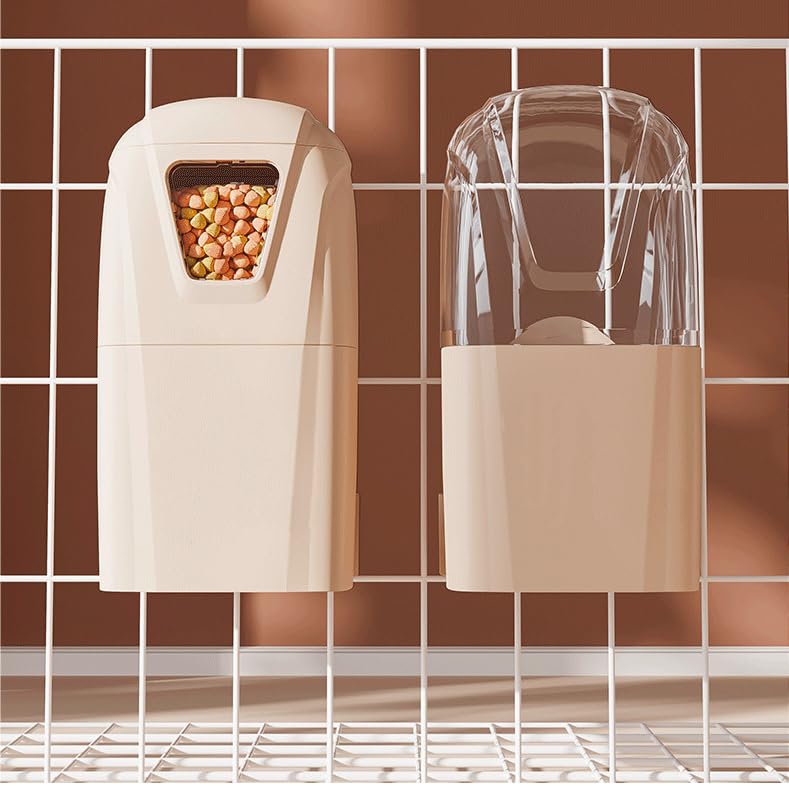 Hanging Cage Automatic Pet Food Water Dispenser 34oz, Large Capacity Feeder Gravity Refill Food and Siphon Suction Water Set for Dog Cat Rabbit Chinchilla and Ferret (Food and Water Dispenser) - color: Food and Water Dispenser