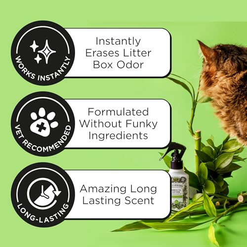 Pet-Pourri Smell Ya Litter Cat Litter Deodorizer Spray, Purrfectly Bamboo 3.4 Fl Oz, Up to 170 Uses,Pet Odor Remover Essential Oils Air,Carpet,Urine,Vet Recommended, Bergamot Bamboo Scent,(Pack of 2) - size: 3.4 Fl Oz (Pack of 2)