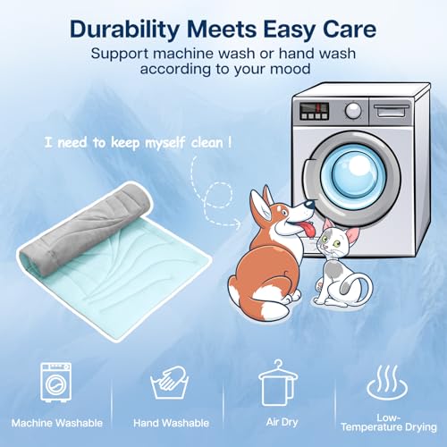 Dog Cooling Mat, Arc-Chill Cold Fabric Delivers Rapid&Lasting Cool 59"x40" | Q-Max>0.5, Portable & Washable, Chew-Resistant, for Extra-Large Dog, Indoor, Outdoor, Car, Crate, All-Season