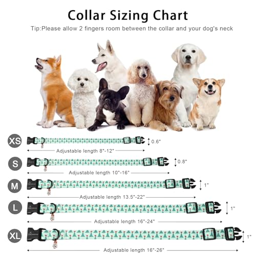 ARING PET Christmas Dog Collar, Cute Green Christmas Tree Pets Collars for Puppy Small Medium Large Girl Boy Dogs-M Size - color: Christmas-Green Tree, size: Medium