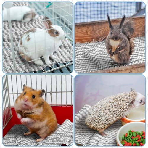 Hahafelt 5 Pcs Waterproof Guinea Pig Fleece Bedding Blankets Absorbent Guinea Pig Cage Liner Washable Small Animal Pee Pad Reusable Pet Blanket Wash Cloth Bedding Mat Pad(Gray,18 x 24 Inch) - color: Gray, size: 18 x 24 Inch