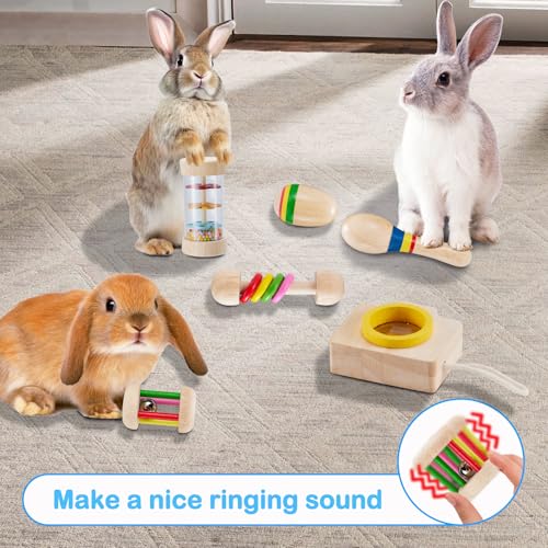 AOWPFVV Wooden Bunny Toys,Safe Rabbit Toys for Guinea Pigs,Small Animals