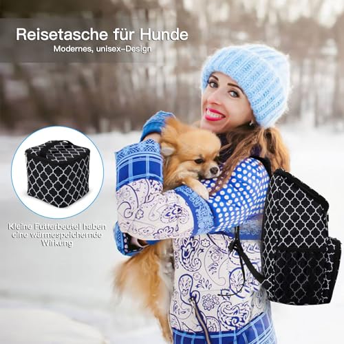 BAGLHER丨Dog Travel Bag, Airline Approved Pet Supplies Backpack, Dog Travel Backpack with 2 Silicone Collapsible Bowls and 2 Food Baskets - color: DLBlack-A