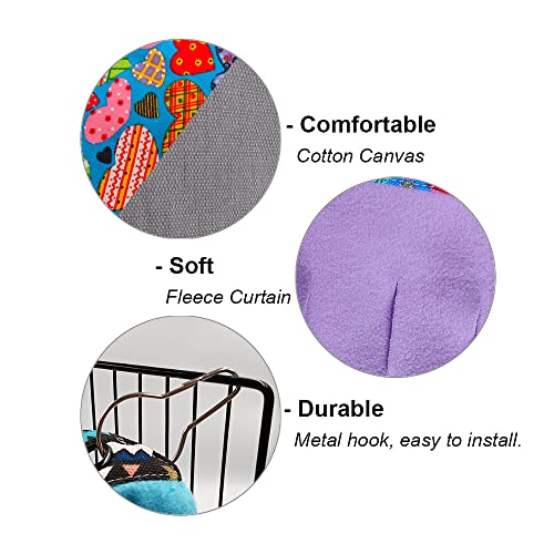 RIOUSSI Guinea Pig Hideout Hideaway Corner Fleece Toys Cage Accessories | Reversible Sides | Soft Fleece Fabric | Come with Hooks | Guinea Pig Hammock for Small Animals | Purple, Triangle - color: Purple