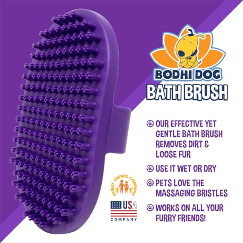 Bodhi Dog Shampoo Brush - Pet Grooming & Bath Supplies for Dogs and Cats - Bath Brush for Long & Short Hair - Premium Scrubber for Shower, Showerhead, Sprayer & Bathing (One Pack, Purple) - color: Purple, size: 1 Pack
