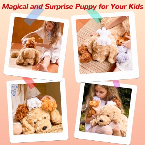 Dog Stuffed Animals Toys Gifts for Girls, Puppy Mommy with 4 Baby Puppies | Cute Stuffed Plush Toys Set for Toddlers Kids Ages 0-8+, Christmas Birthday Baby Shower Party Decor Storytime Companion Gifts - style: Dog