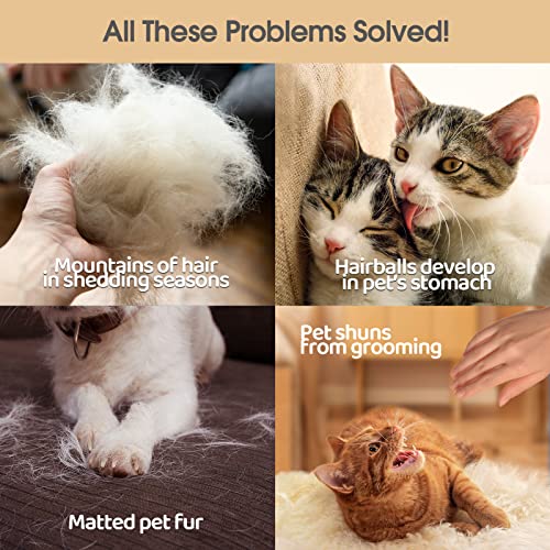 Pet Hair Removal Glove with 255 Silicone Tips for Dogs & Cats, 1 Pair Blue | 2-in-1 Deshedding & Massage Mitt, 5-Finger Flexible Design, for Bathing & Grooming, Safe for Long/Short/Curly Hair Pets