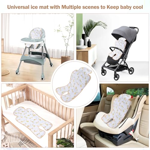 Gel Car Seat Cooler Pad,1 Pack Double Sides-Universal Baby Stroller Ice Cushion Cooler Mat,Summer Cooling Seat Liner,Multifunctional Suitable for Baby Dining Chair,Child Safety Seat (Giraffe+Lion) - color: Giraffe+Lion