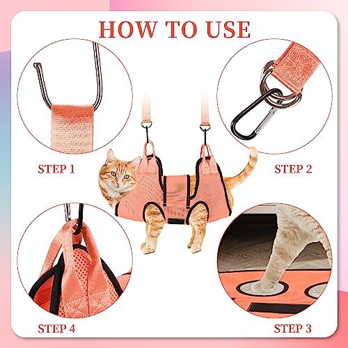 PatiencET Dog Grooming Hammock Kit | For Cats & Dogs up to 17 lb, Hanging Harness and Sling for Nail Trimming, Includes Clippers/Trimmer, File & Comb, Orange S - color: Orange, size: S (17 LB Max)