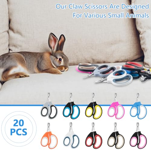 20 Pcs Cat Nail Clipper Bulk Kitten Claw Trimmer Pet Nail Cutter Claw Care for Cats, Kittens, Bunny, Puppy, Rabbit, Gatos, and More