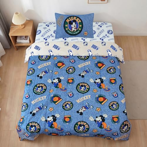 Northwest Disney Mickey Mouse Twin Comforter Set, Reversible Design Ultra Soft Fade Resistant Microfiber Kids Bedding Set, Officially Licensed - color: Mickey