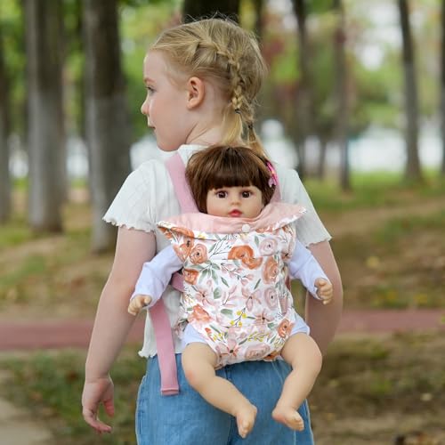 GAGAKU Baby Doll Carrier for Little Girls, Reborn Doll Accessories for Toddlers Kids 3+ Years Old, Toy Dolls Carrier - Roses - color: 3_rose