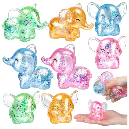 8PCS Elephant Sugar Ball Stress Balls Elephants Sensory Fidget Toys for Kid | Animal Stress Relief Toys for Classroom Prizes Party Favors - style: 8PCS (Elephant)