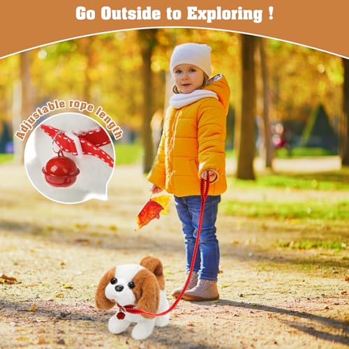 KSABVAIA Plush Saint Bernard Toy Puppy Electronic Interactive Dog - Walking, Barking, Tail Wagging, Stretching Companion Animal for Kids Toddlers - color: Saint Bernard Dog