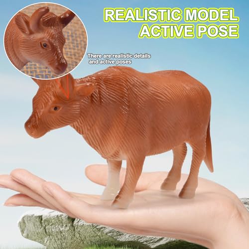 12 Pack Large Farm Animals Toys for Kids 3-5 Year Old Toddlers 1-3 Educational Realistic Plastic Farm Animal Figures 4-6 Inch for Boys Girls, Birthday, Classroom Learning