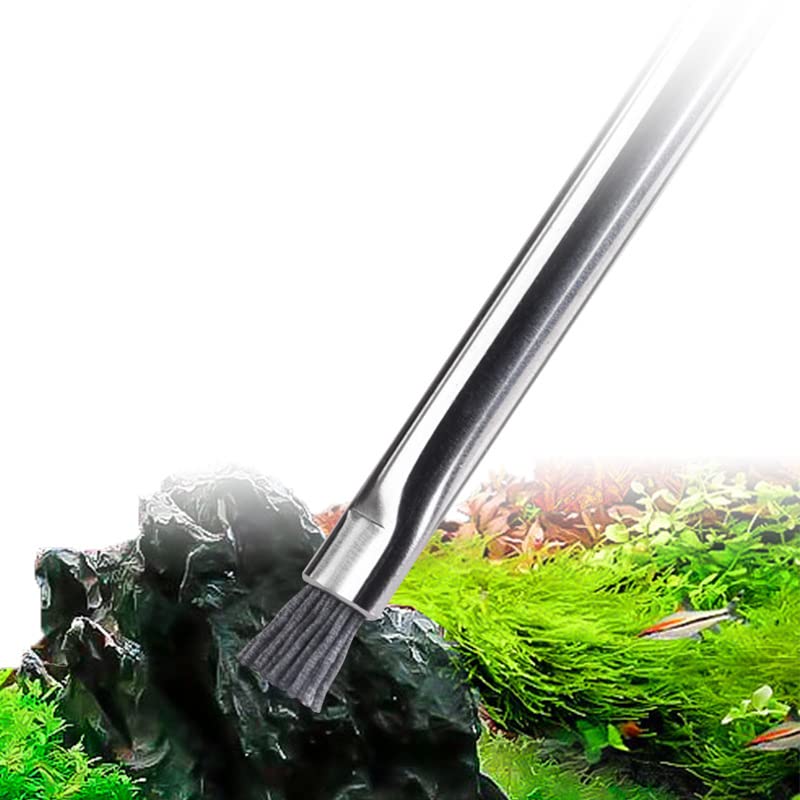 2pcs Stainless Steel Aquarium Algae Brush Fish Tank Landscaping Stone Cleaner