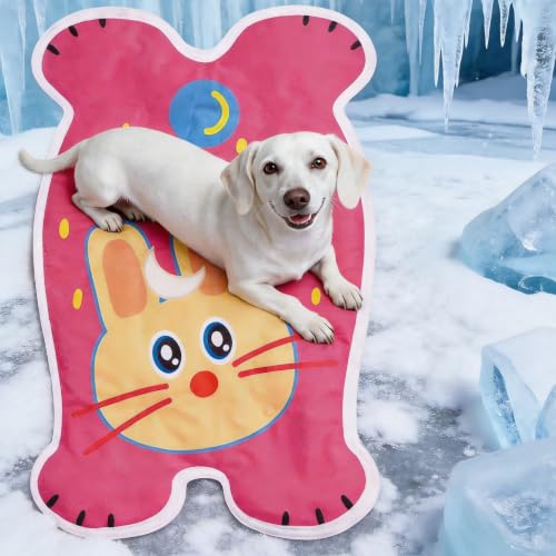 Cat Dog Cooling Mat 30"x20", Gel Cooling Waterproof Pet Pad, Easy Clean | High Polymer Gel, Scratch Resistant Fabric, Non Slip Bottom, Waterproof Pet Bed, Durable Cooling Pad, Taffeta Bottom - color: Fuchsia