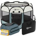 Sieidihit Dog Cat Playpen Tent Crate Cage with Washable Pee Pad, Small Grey | Rest Zone for Recovering Pets New Pet Quarantine Room Portable Pop Up Easy to Set up lightweight dog Kennel with Carrying Bag - color: Grey with Pad
