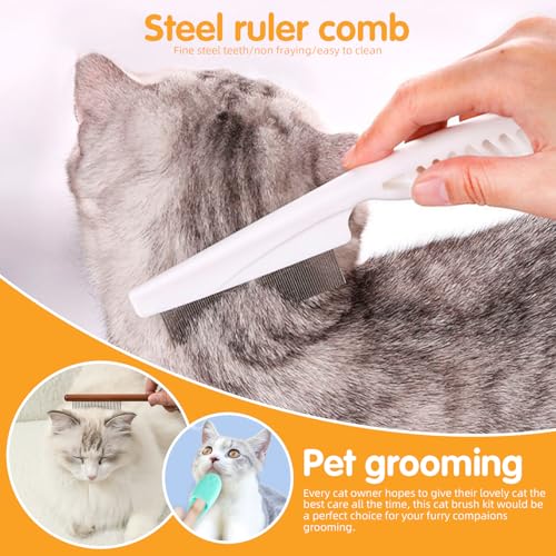 Aglads 12 in 1 Pet Grooming Kit, Dog Grooming Supplies with Self Cleaning Slicker Brush, Dematting Comb, Safety Nail Clippers, for Small Medium Large Dogs Cats Rabbits Long Short Curly Hair(12, blue) - color: BLue