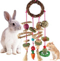 YIXUND Rabbit & Guinea Pig Toys - Hamster & Bunny Toys - Natural Timothy Hay & Apple Wood Sticks - Chinchilla Teeth Care - Handmade Dream Catcher - color: 18 Pcs