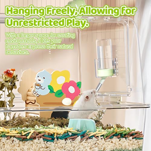 Hamster Water Bottle with Magnetic Stents,Guinea Pig Water Bottle No Drip,Small Animals Water Bottle Dispenser for Glass Tank,for Hamster Guinea Pig Bunnies Ferrets Hedgehog Other Small Pets,4oz