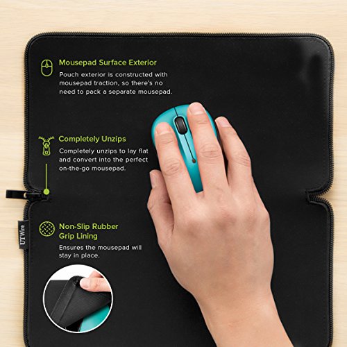 UT Wire Pocket for Laptop 2-in-1 Mouse Pad and Charger Zipper Pouch for Travel, School, Office on the Go, 1 Pack - size: 1-Pack