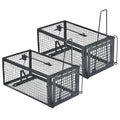 Gingbau 2-Pack Chipmunk Rat Traps Humane Live Mouse Trap Cages - color: Black (2-Pack)