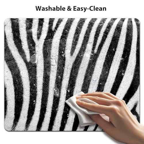 Zebra Fur Texture Mouse Pad, Wild Stripes Animal Print Art Desk Mat | 9.5"x 7.9", Black and White Design, Cute Smooth & Anti-Slip Mousepad - color: Colorful Design Wknoon-Art 06