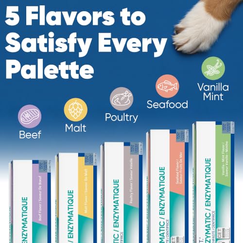 C.E.T. Enzymatic Toothpaste for Dogs and Cats, Poultry, 2.5oz | Plaque and tartar control for fresh breath, pet dental care toothpaste, Dual enzyme system, poultry flavored toothpaste - size: 2.5 Ounce (Pack of 1)