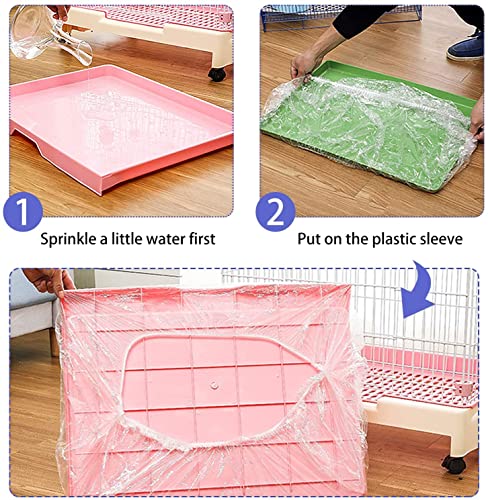 30 pcs Disposable Cage Liners, Clear Plastic Rabbit Cage Liner Bag | Universal Toilet Film for Bunny, Hamster, Totoro, Hedgehog, Guinea Pig and Small Animals(30pcs, 47in) - size: 30 count